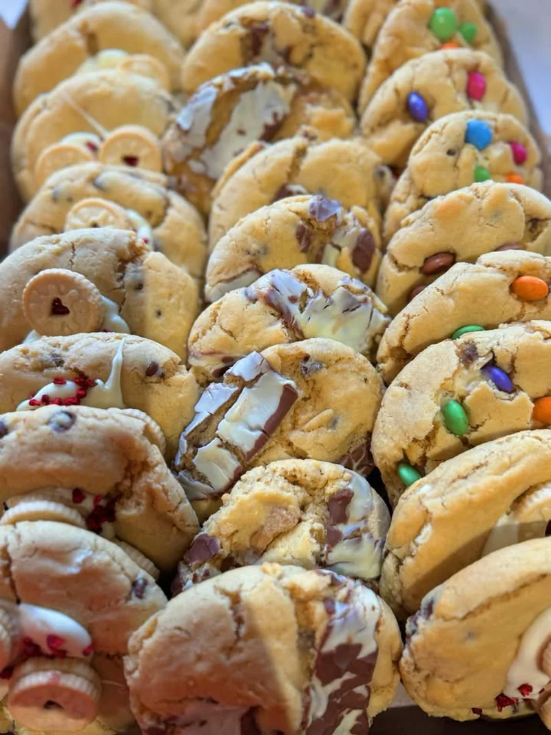 Homemade cookies with different toppings